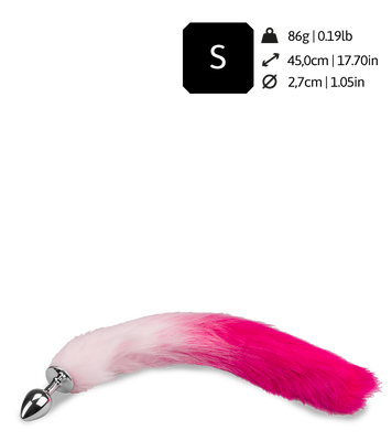 Plug queue de renard fourrure vegan rose et fuchsia