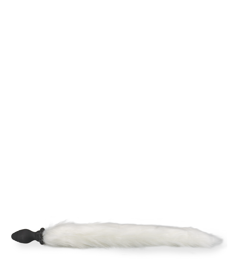 Plug vibrant avec queue fourrure synthétique blanche