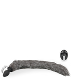 Plug vibrant avec queue fourrure synthétique grise