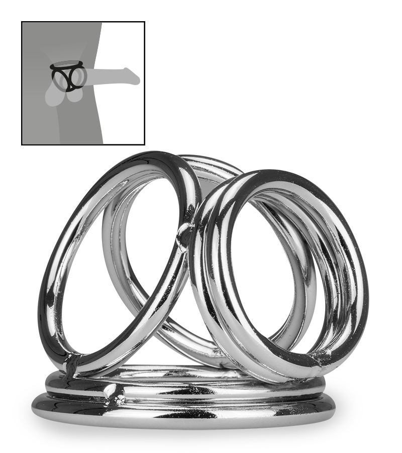 Quadruple cockring en inox Bondy