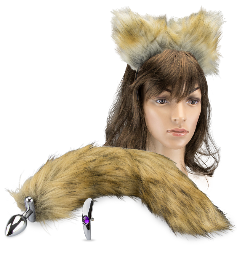 Rosebud plug anal queue de chat et serre tête