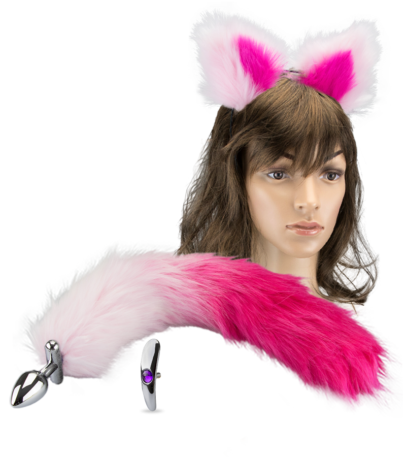 Rosebud plug anal queue de chat et serre tête