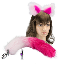 Charger l'image dans la galerie, Rosebud plug anal queue de chat et serre tête