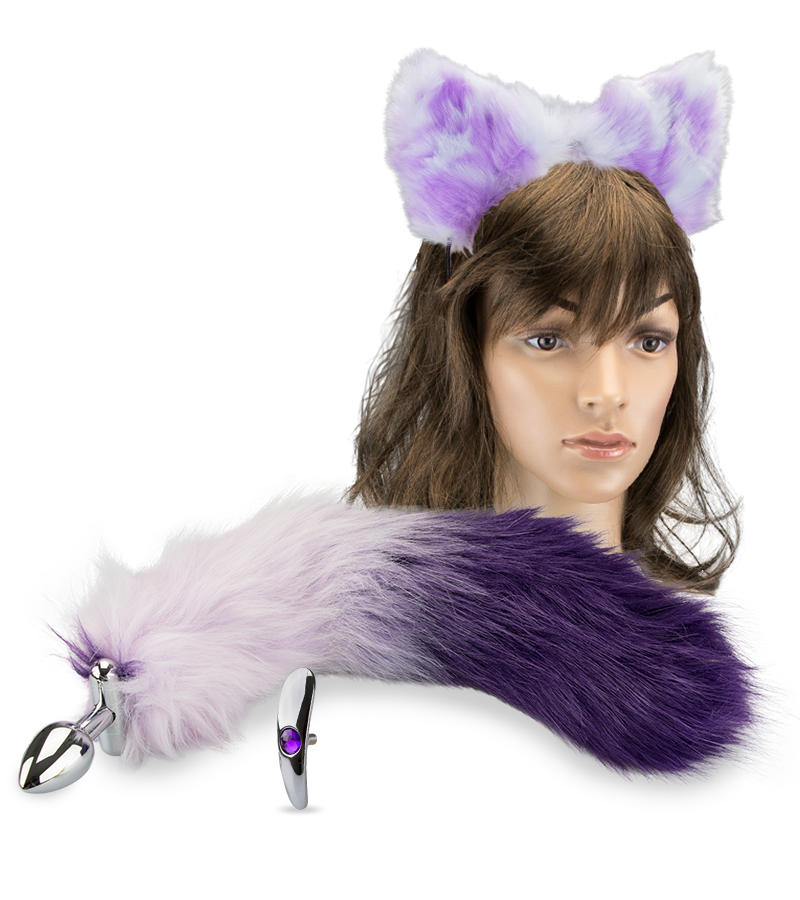 Rosebud plug anal queue de chat et serre tête