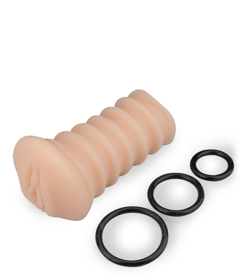 Sextoy pour homme 2-en-1 vaginette + 3 cockrings