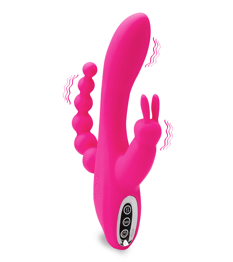 Sextoy rabbit triple stimulation chapelet anal