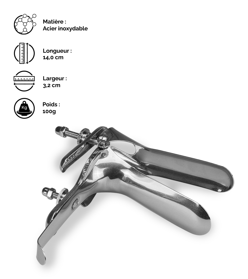 Spéculum vaginal en acier Peeper