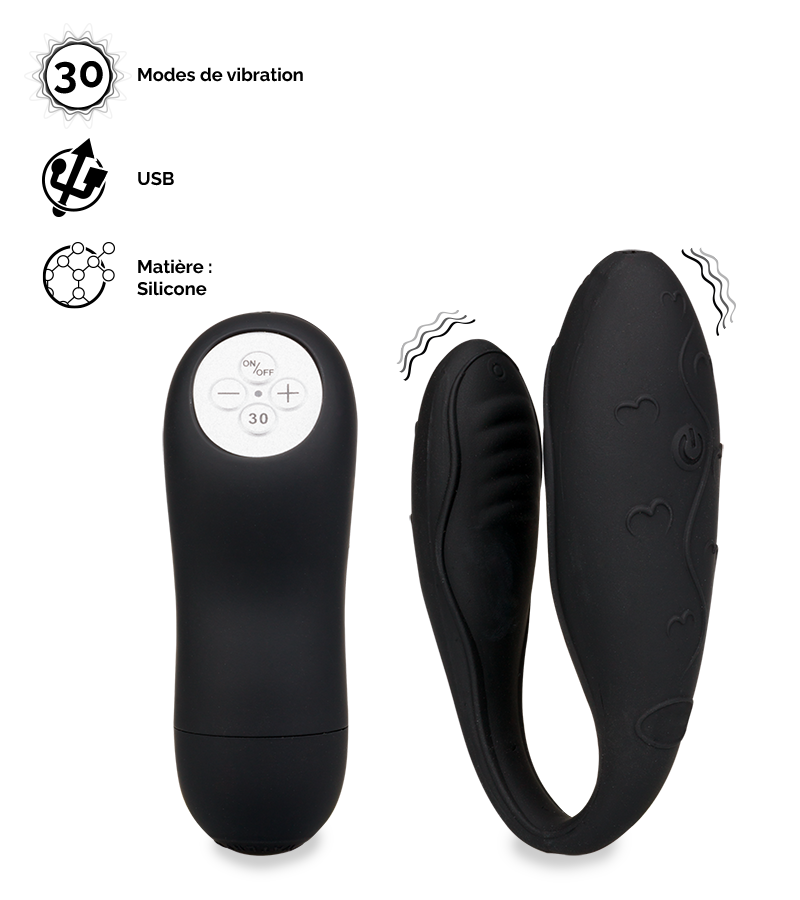 Stimulateur couple Lov'Inside™ télécommandé - noir