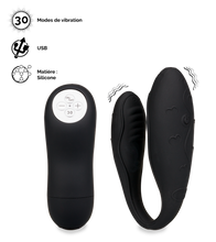 Charger l'image dans la galerie, Stimulateur couple Lov'Inside™ télécommandé - noir
