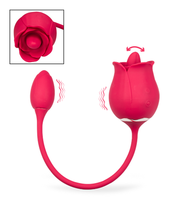 Stimulateur de clitoris langue et œuf vibrant Blooming