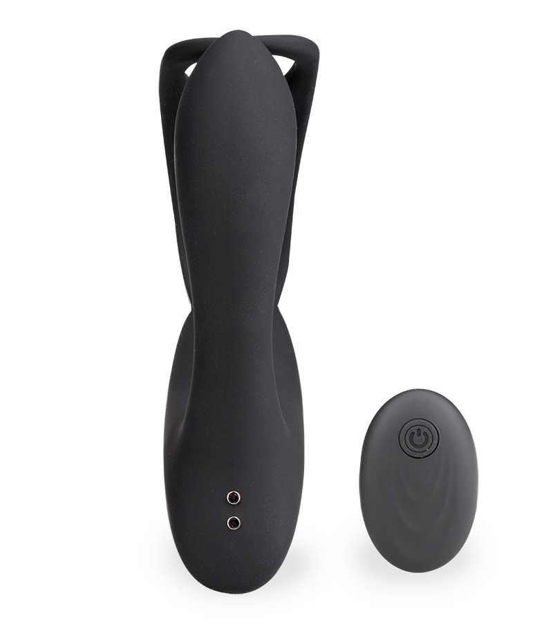 Stimulateur de prostate vibrant avec double cockring Pro P