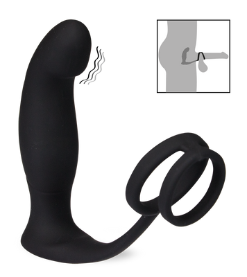 Stimulateur de prostate vibrant et double cockring Wandering