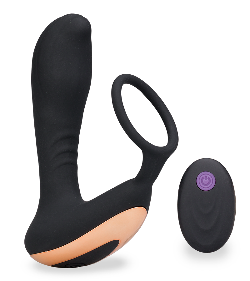Stimulateur prostate vibrant avec anneau cockring 7 modes