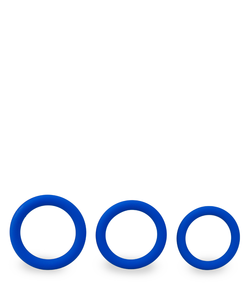 Trio d'anneaux péniens en silicone médical Raven