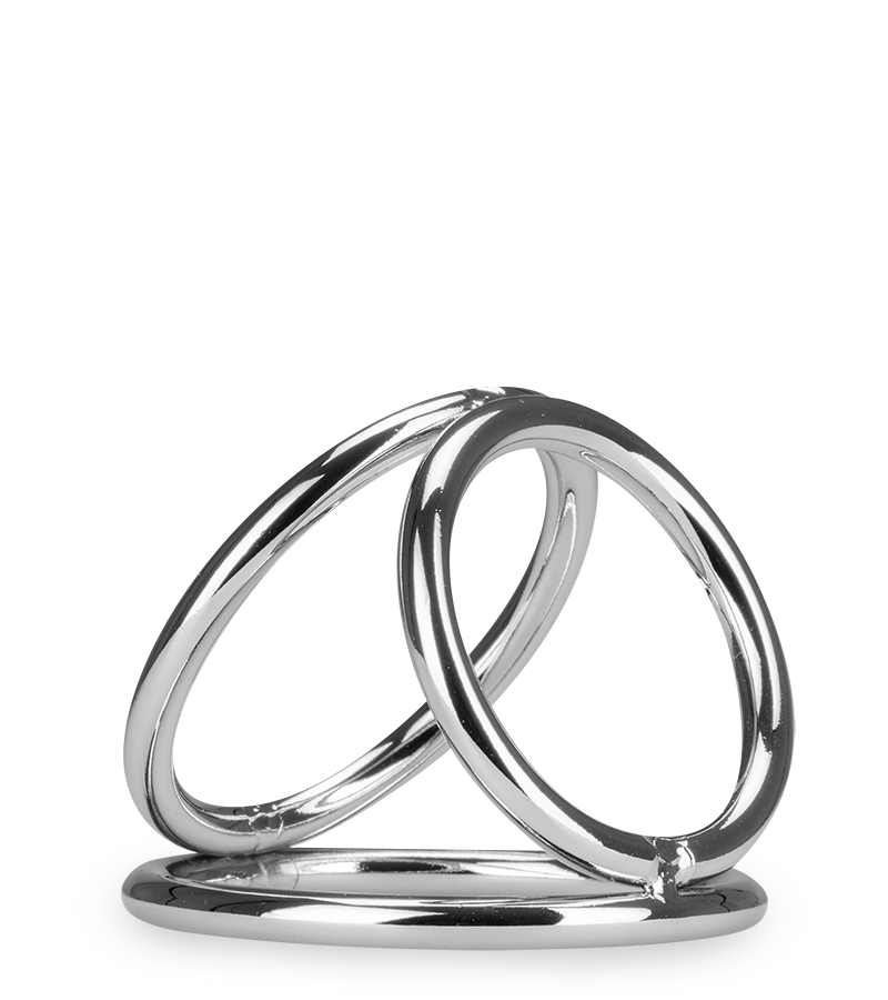 Triple cockring en inox Holdy