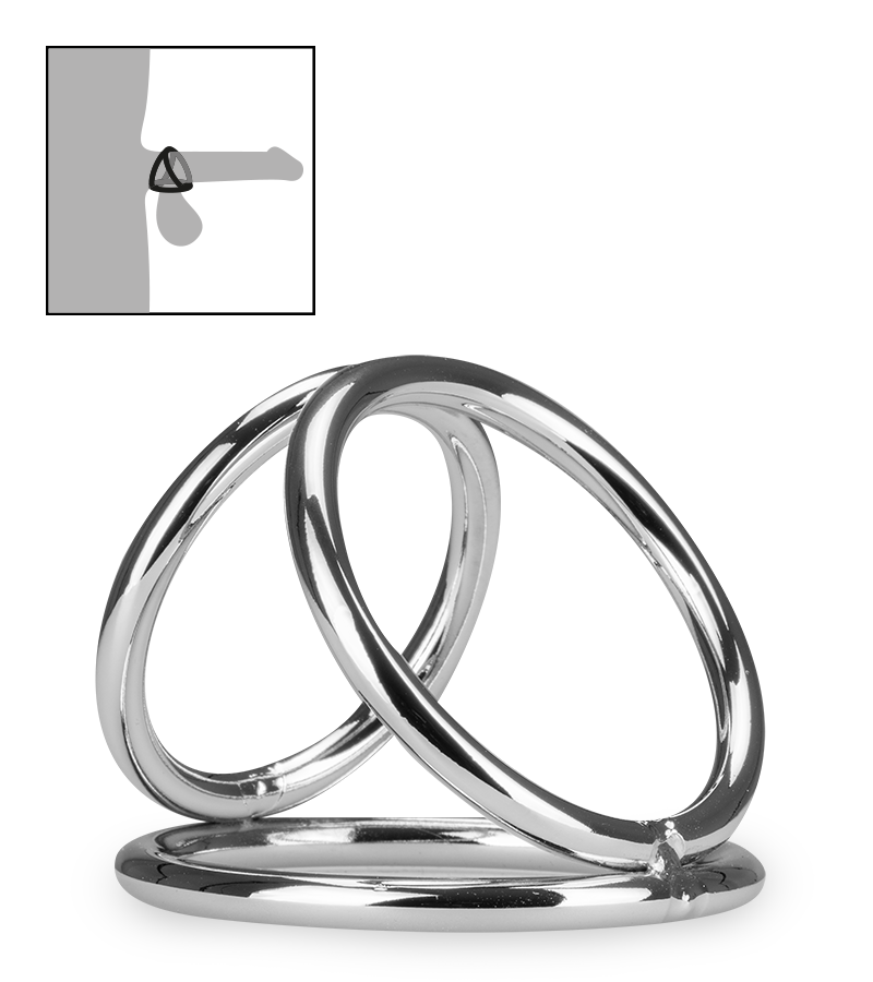 Triple cockring en inox Holdy