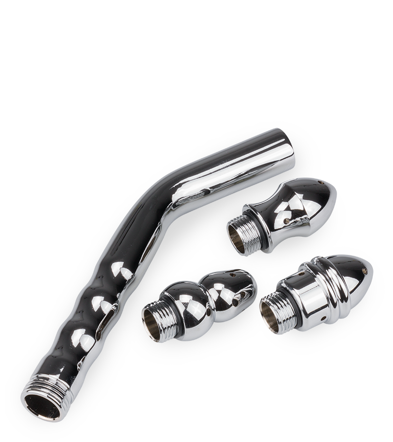 Triple embout de douche plug anal enema courbé