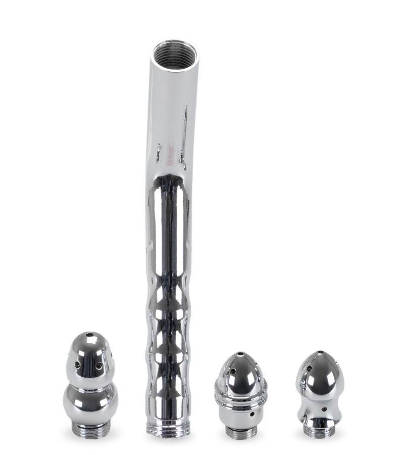 Triple embout de douche plug anal enema courbé