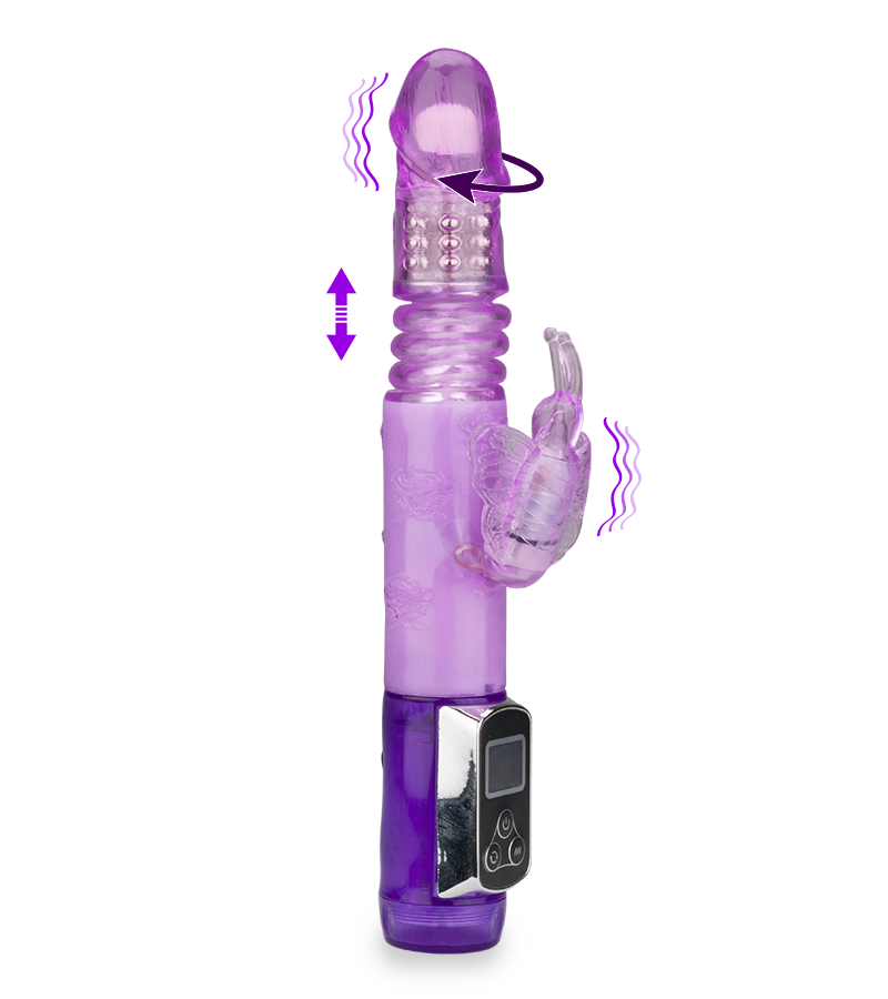 Vibro rabbit Butterfly va-et-vient rotatif LCD