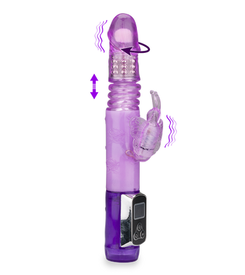 Vibro rabbit Butterfly va-et-vient rotatif LCD