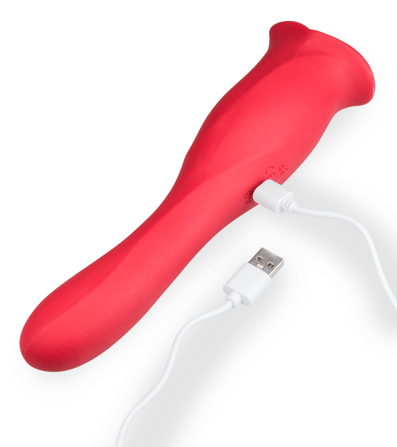 Vibromasseur 2-en-1 avec bouche et langue vibrante Sweet Kiss
