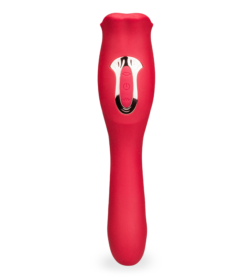 Vibromasseur 2-en-1 avec bouche et langue vibrante Sweet Kiss
