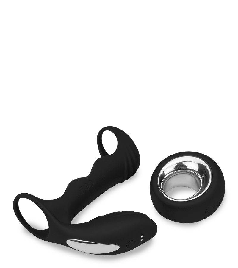 Vibromasseur couple avec cockring télécommandé 12 modes