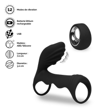 Charger l'image dans la galerie, Vibromasseur couple avec cockring télécommandé 12 modes