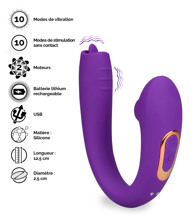 Vibromasseur de couple et stimulateur sans contact Ades