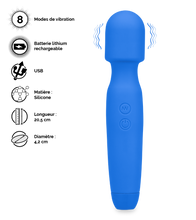 Charger l'image dans la galerie, Vibromasseur fantasy wand 8 modes Wizard