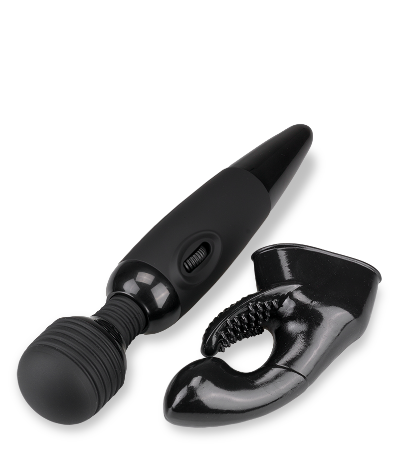 Vibromasseur Fantasy Wand black 2 embouts