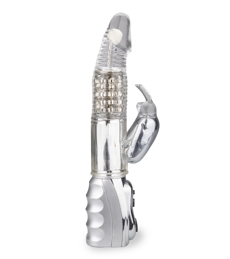 Vibromasseur rabbit rotatif Silver Pleasure