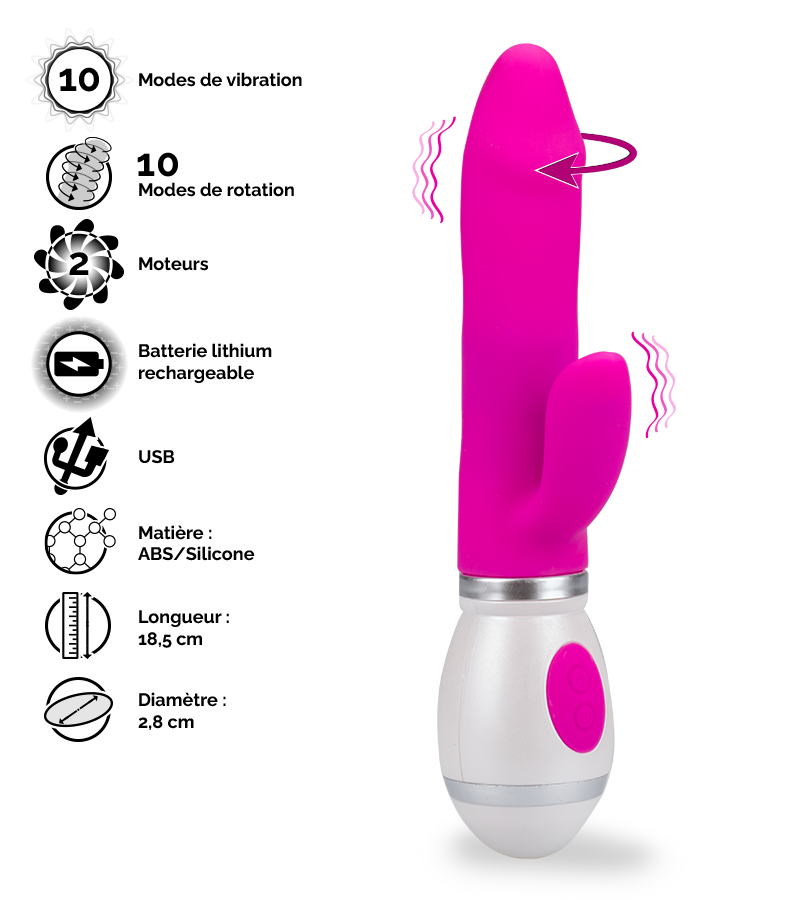 Vibromasseur rabbit rotatif Viva