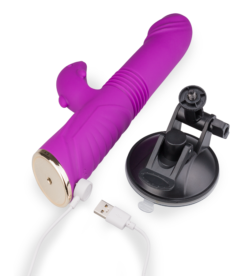 Vibromasseur rabbit va-et-vient avec ventouse Flip
