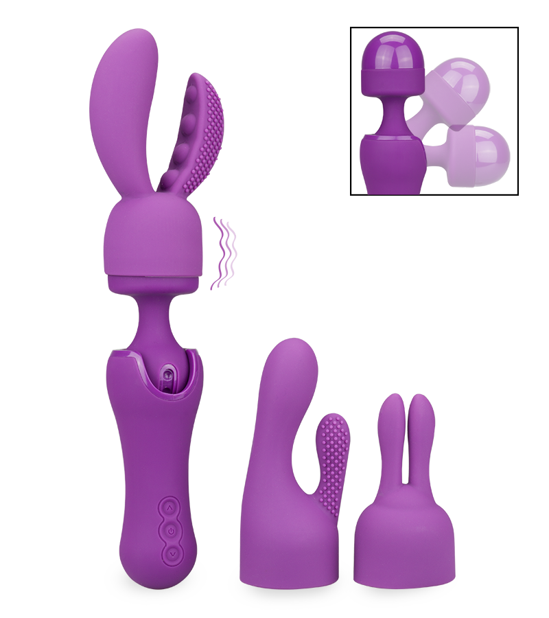 Vibromasseur wand 10 vitesses 3 embouts