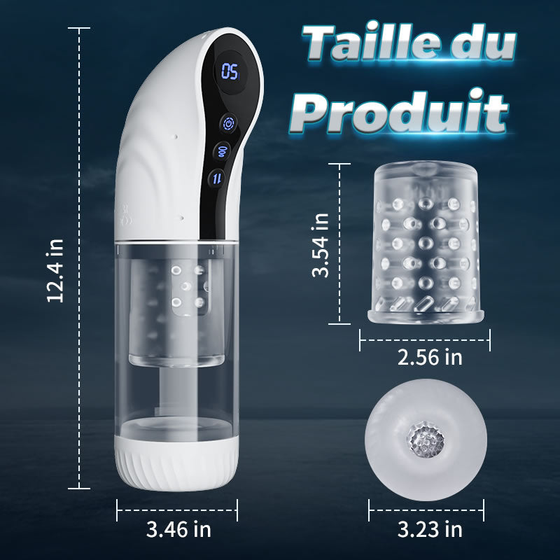 【Nouveau】9 Aspirer&Pousser&Tourner LCD Masturbateur Cup avec fonction vocale