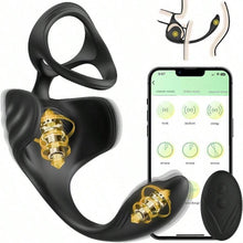 Charger l&#39;image dans la galerie, Anneau De Cock Avec Stimulateur Clitoridien, 10 Modes De Vibration, Anneau De Pénis En Silicone Médical Étanche Pour Hommes, Jouets Sexuels Pour Couples Adultes