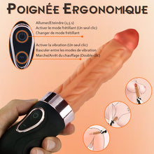 Charger l&#39;image dans la galerie, Riley 7 Frétillants 9 Vibrations Chauffant Gode réaliste 24.5 CM