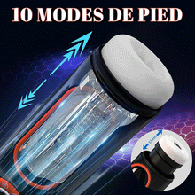 Charger l&#39;image dans la galerie, Masturbâteur Homme Succion Automatique avec 10Mode de Vibration &amp; Poussée Silicone Sex Toys Oral Masculin Va &amp; Vient pour la Stimulation du Pénis Jouet Sexuel