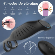 Charger l&#39;image dans la galerie, 【Nouveaux produits】Anneau pénien à haute efficacité par vibration à 9 fréquences