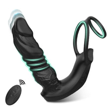 Charger l&#39;image dans la galerie, Jouet anal réaliste pour prostate avec 9 modes de vibrations et double anneau pour une stimulat