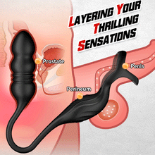 Charger l&#39;image dans la galerie, Mike 9 Thrusting&amp;Vibrating Wearable Prostate Prostate with Cock ring