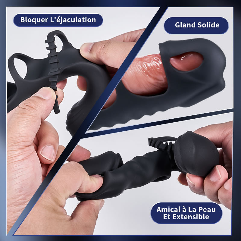 Lucifer - Manchon pénien vibrant à double moteur et vibromasseur 2-en-1 Jouet pour adultes