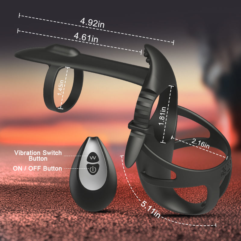 12 Vibrating Wearable Erection Cock Ring with C & G-Spot Stimulation for Couple Fun