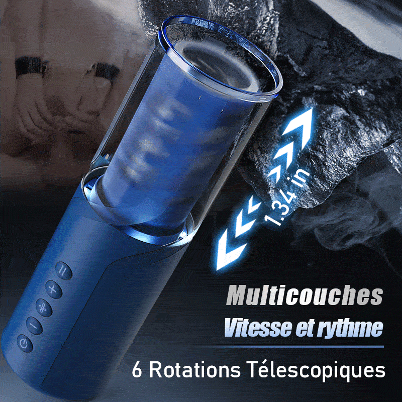 Bluesea 6 Masturbateur rotatif à poussée bidirectionnelle avec ventouse