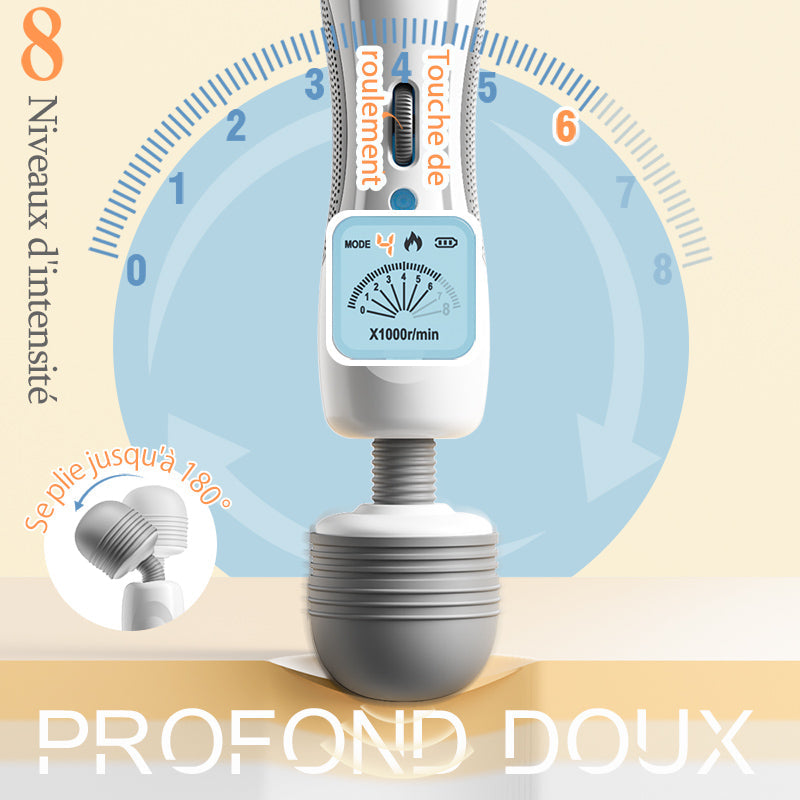 Baguette magique portable et légère avec 8 vibrations et 9 vitesses Masseur pliable