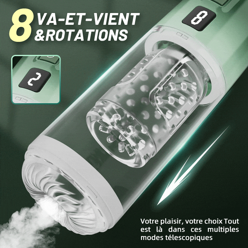 HULK Masturbateur de 8 téléscopique 8 rotation