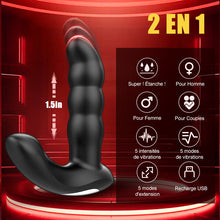 Charger l&#39;image dans la galerie, Maître de l&#39;Orgasme - 5 Extensions, 10 Vibrations, Plug Anal Entièrement Étanche