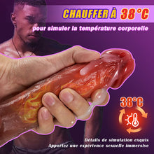 Charger l&#39;image dans la galerie, Forêt 9 vibrations 3 poussées 3 oscillations Gode réaliste Vibromasseur 22,5 cm Chauffage