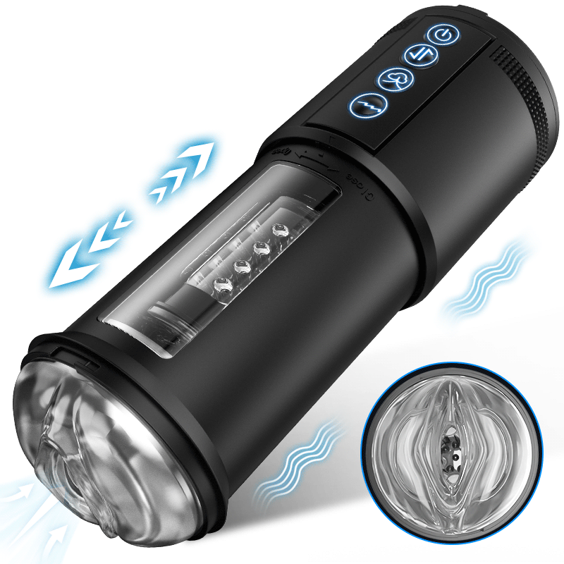 PIONNIER 3 en 1 Masturbateur Cup 10 vibrations 5 suctions 5 va-et-vient